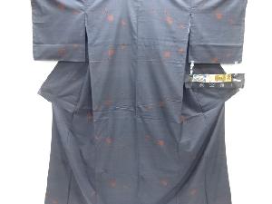 未使用品　花模様織出し本場泥大島紬着物（5マルキ）